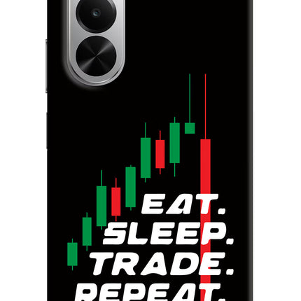 Eat Sleep Trade Repeat Realme P4x 5G Hard Case Back Cover by Casekaro
