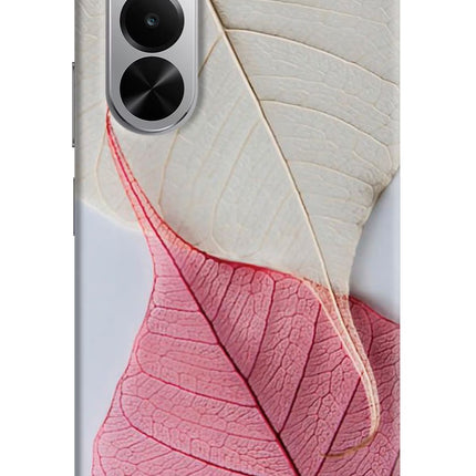 White Pink Leaf Realme P4x 5G Hard Case Back Cover by Casekaro