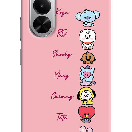 BTS names Realme P4x 5G Hard Case Back Cover by Casekaro