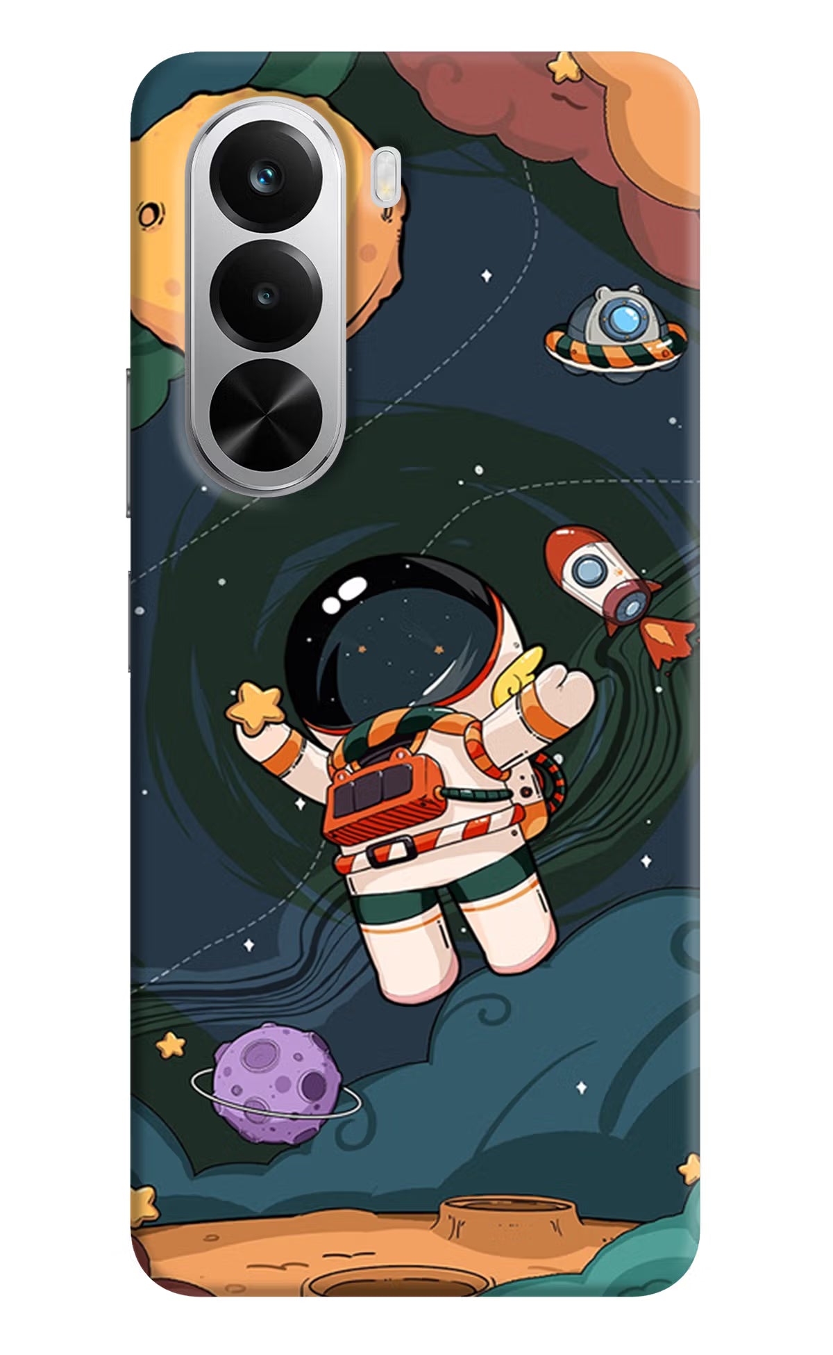Cartoon Astronaut Realme P4x 5G Hard Case Back Cover by Casekaro