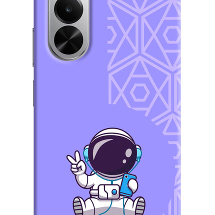 Cute Astronaut Chilling Realme P4x 5G Hard Case Back Cover by Casekaro