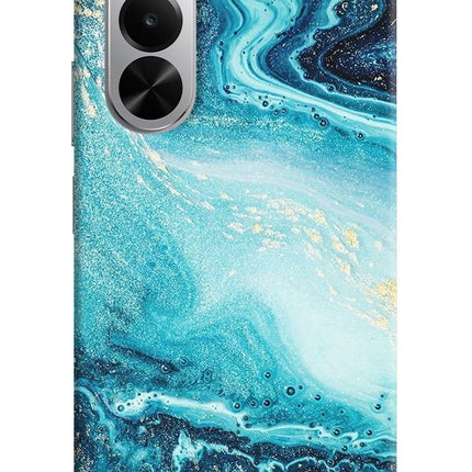 Blue Glitter Marble Realme P4x 5G Hard Case Back Cover by Casekaro