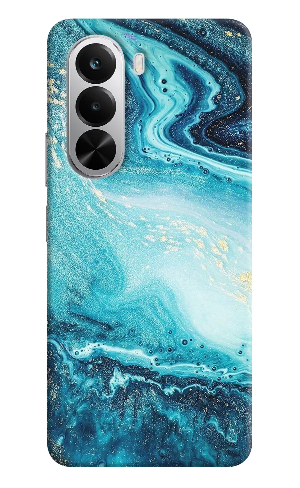 Blue Glitter Marble Realme P4x 5G Hard Case Back Cover by Casekaro
