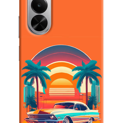 Palm Drive 80s Realme P4x 5G Hard Case Back Cover by Casekaro