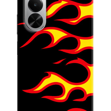 Side Sweep Flames Realme P4x 5G Hard Case Back Cover by Casekaro