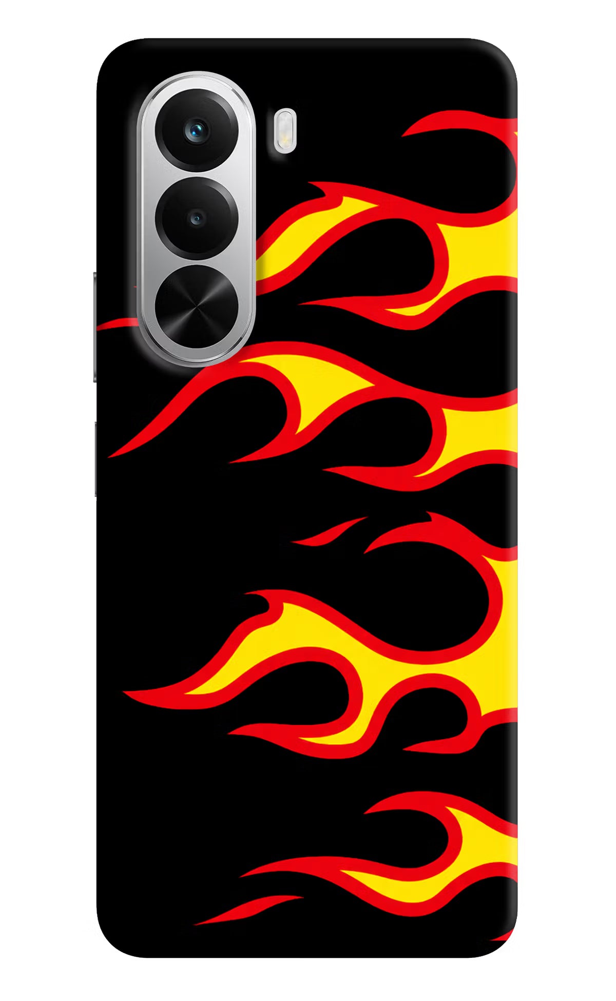 Side Sweep Flames Realme P4x 5G Hard Case Back Cover by Casekaro