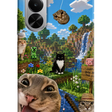Minecraft Cat Chaos Realme P4x 5G Hard Case Back Cover by Casekaro