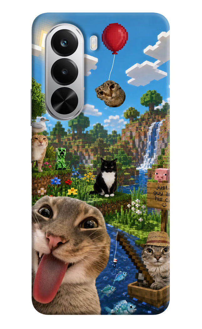 Minecraft Cat Chaos Realme P4x 5G Hard Case Back Cover by Casekaro