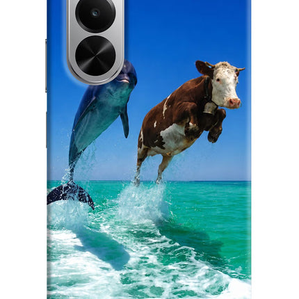 Dolphin vs Cow Realme P4x 5G Hard Case Back Cover by Casekaro