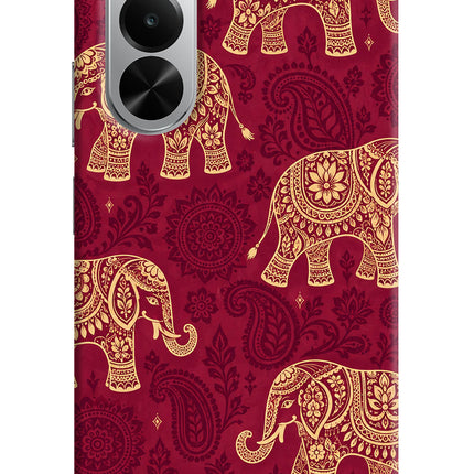 Maroon Elephant Realme P4x 5G Hard Case Back Cover by Casekaro