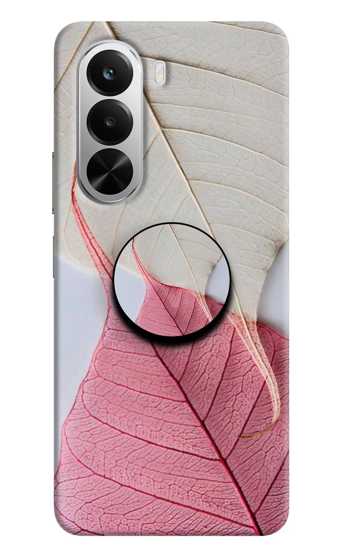 White Pink Leaf Realme P4x 5G Pop Case by Casekaro