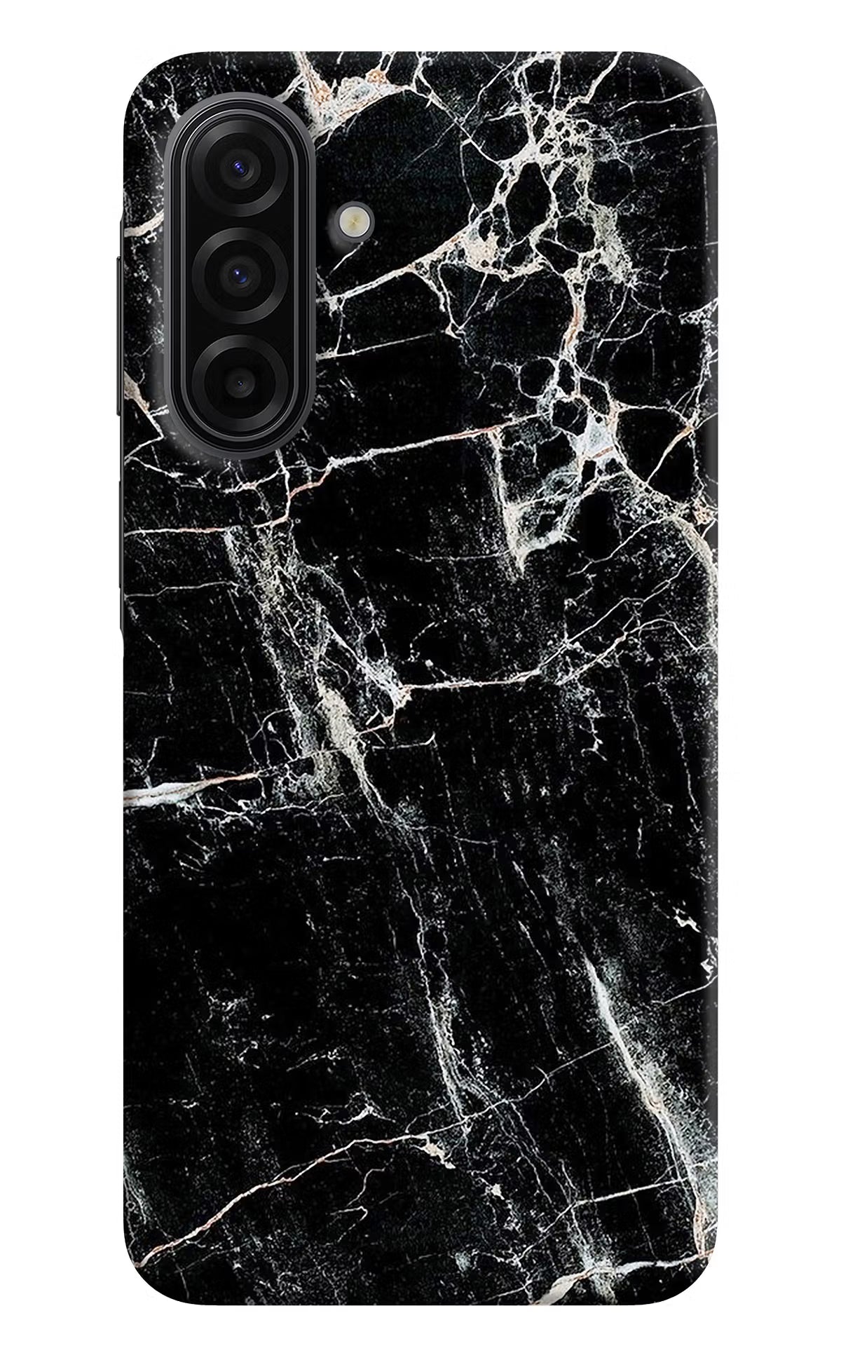Black Marble Texture Samsung F17 5G Hard Case Back Cover by Casekaro