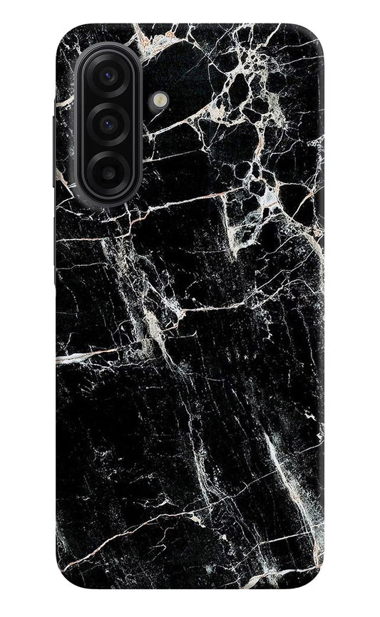Black Marble Texture Samsung F17 5G Hard Case Back Cover by Casekaro