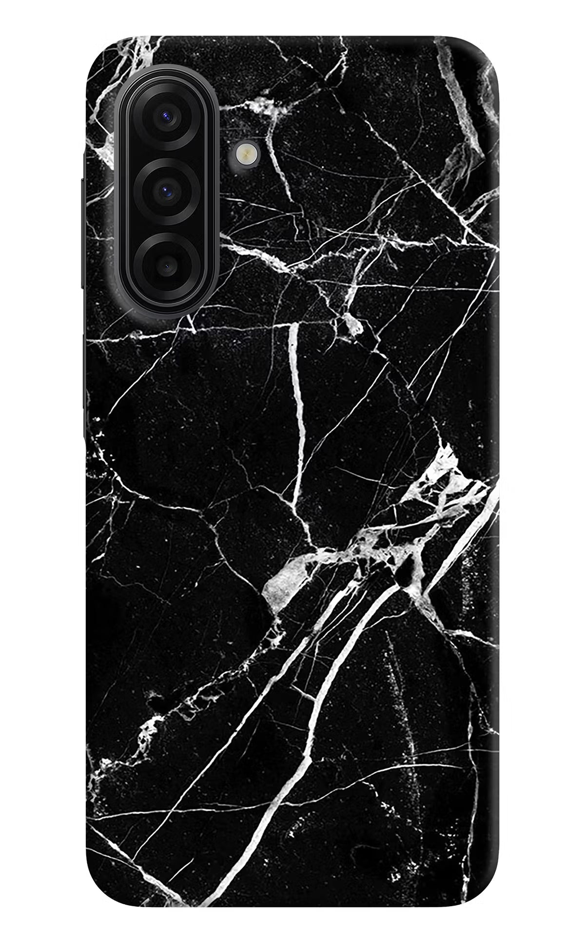 Black Marble Pattern Samsung F17 5G Hard Case Back Cover by Casekaro
