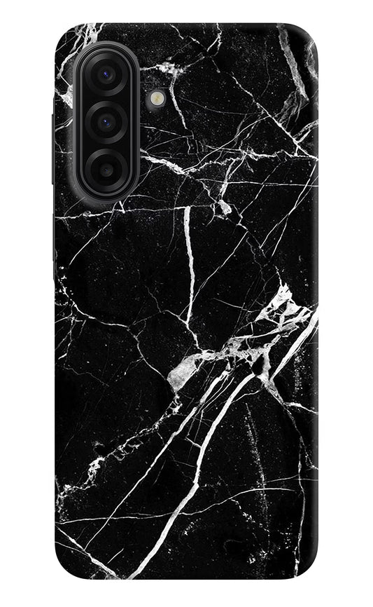 Black Marble Pattern Samsung F17 5G Hard Case Back Cover by Casekaro