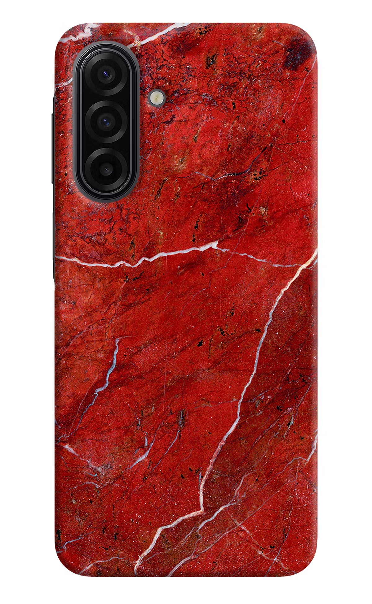 Red Marble Design Samsung F17 5G Hard Case Back Cover by Casekaro