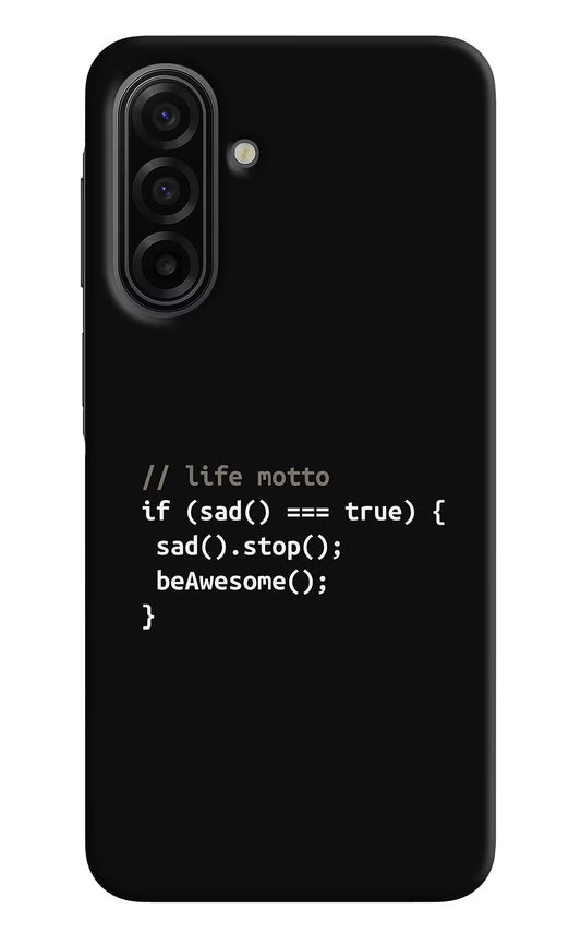 Life Motto Code Samsung F17 5G Hard Case Back Cover by Casekaro
