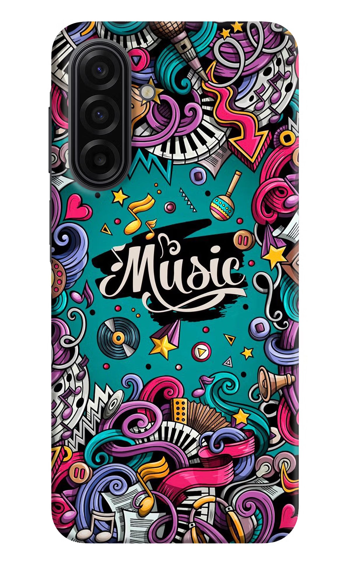 Music Graffiti Samsung F17 5G Hard Case Back Cover by Casekaro