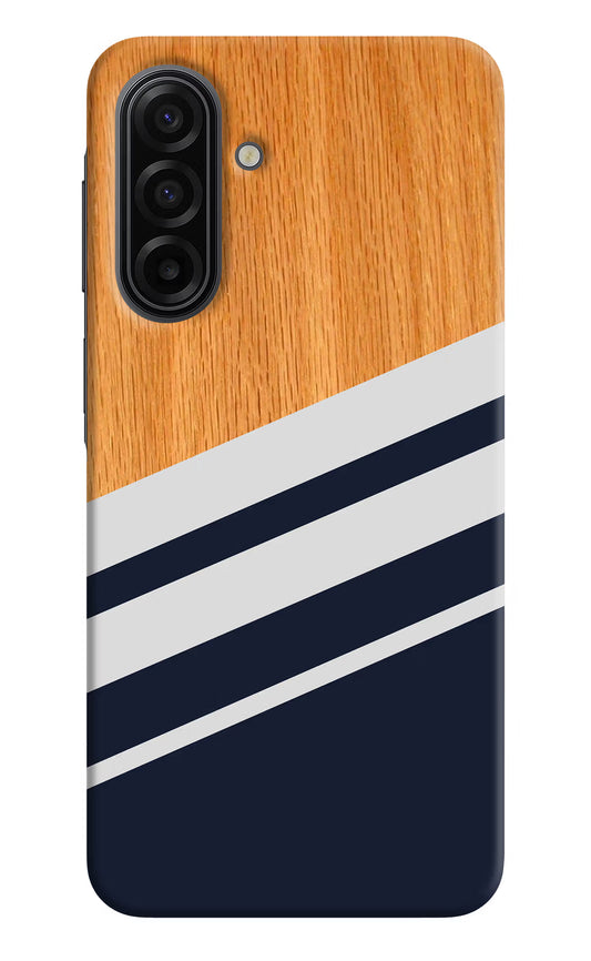 Blue and white wooden Samsung F17 5G Hard Case Back Cover by Casekaro
