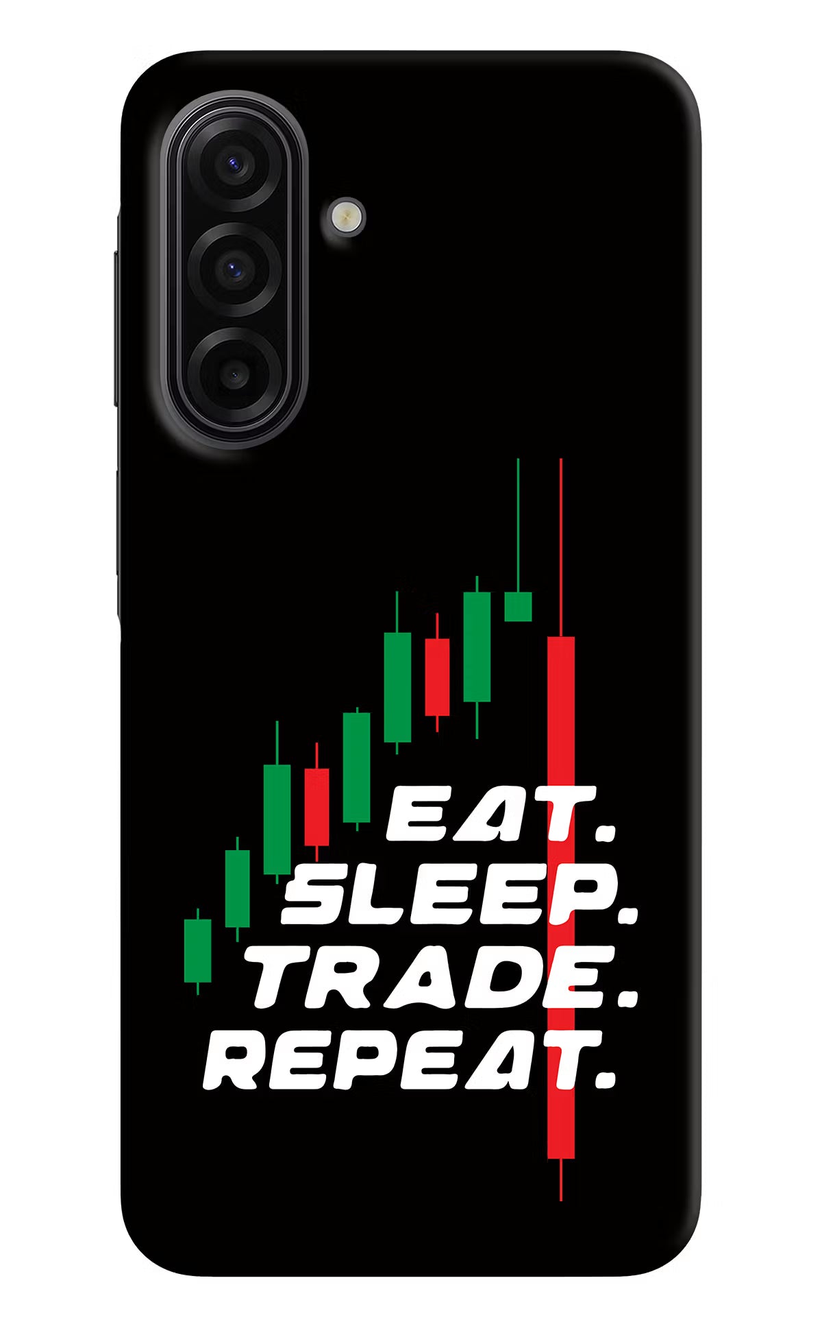 Eat Sleep Trade Repeat Samsung F17 5G Hard Case Back Cover by Casekaro