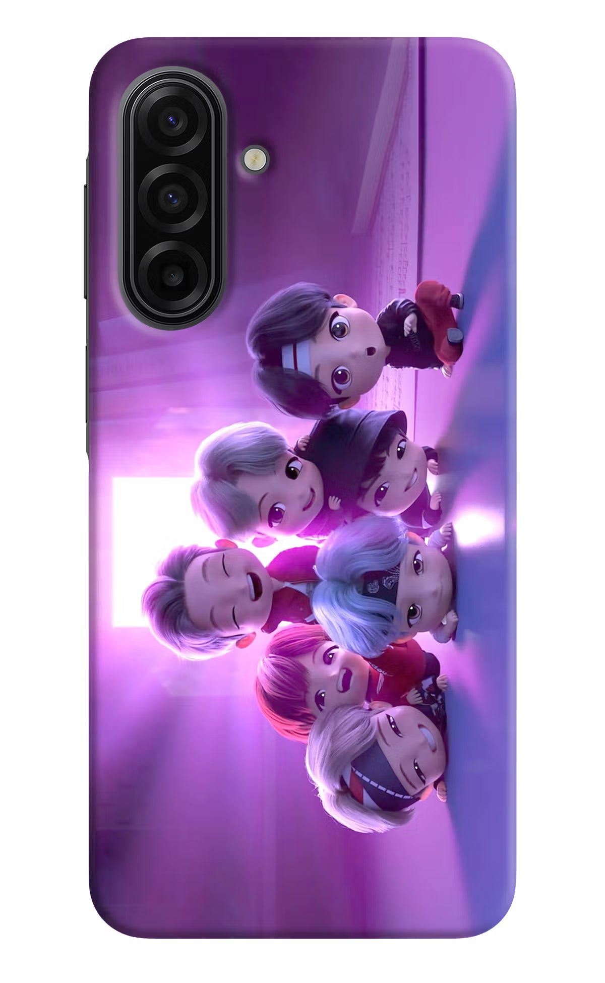 BTS Chibi Samsung F17 5G Hard Case Back Cover by Casekaro
