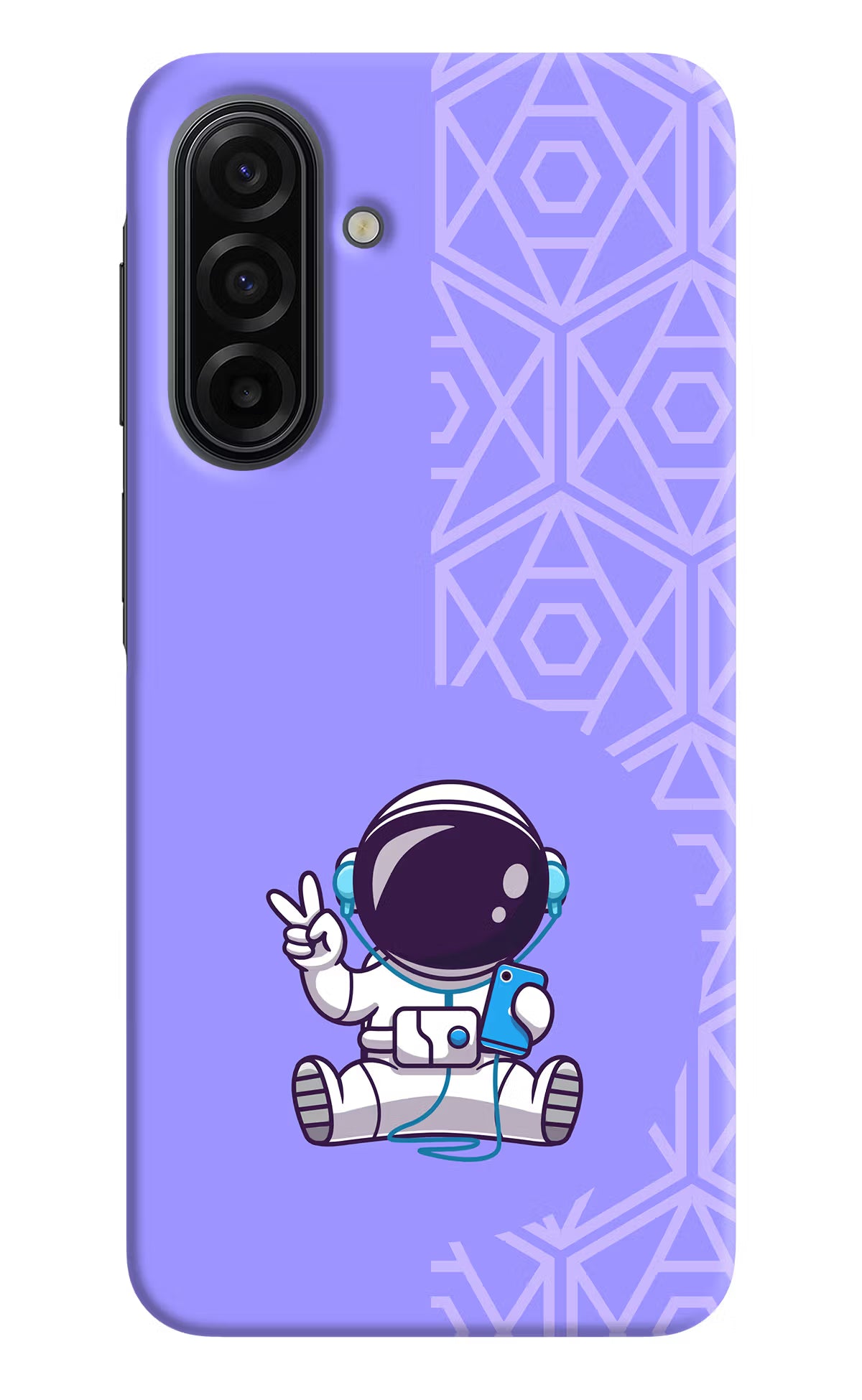 Cute Astronaut Chilling Samsung F17 5G Hard Case Back Cover by Casekaro