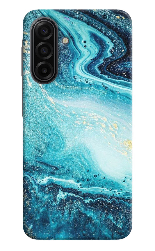 Blue Glitter Marble Samsung F17 5G Hard Case Back Cover by Casekaro