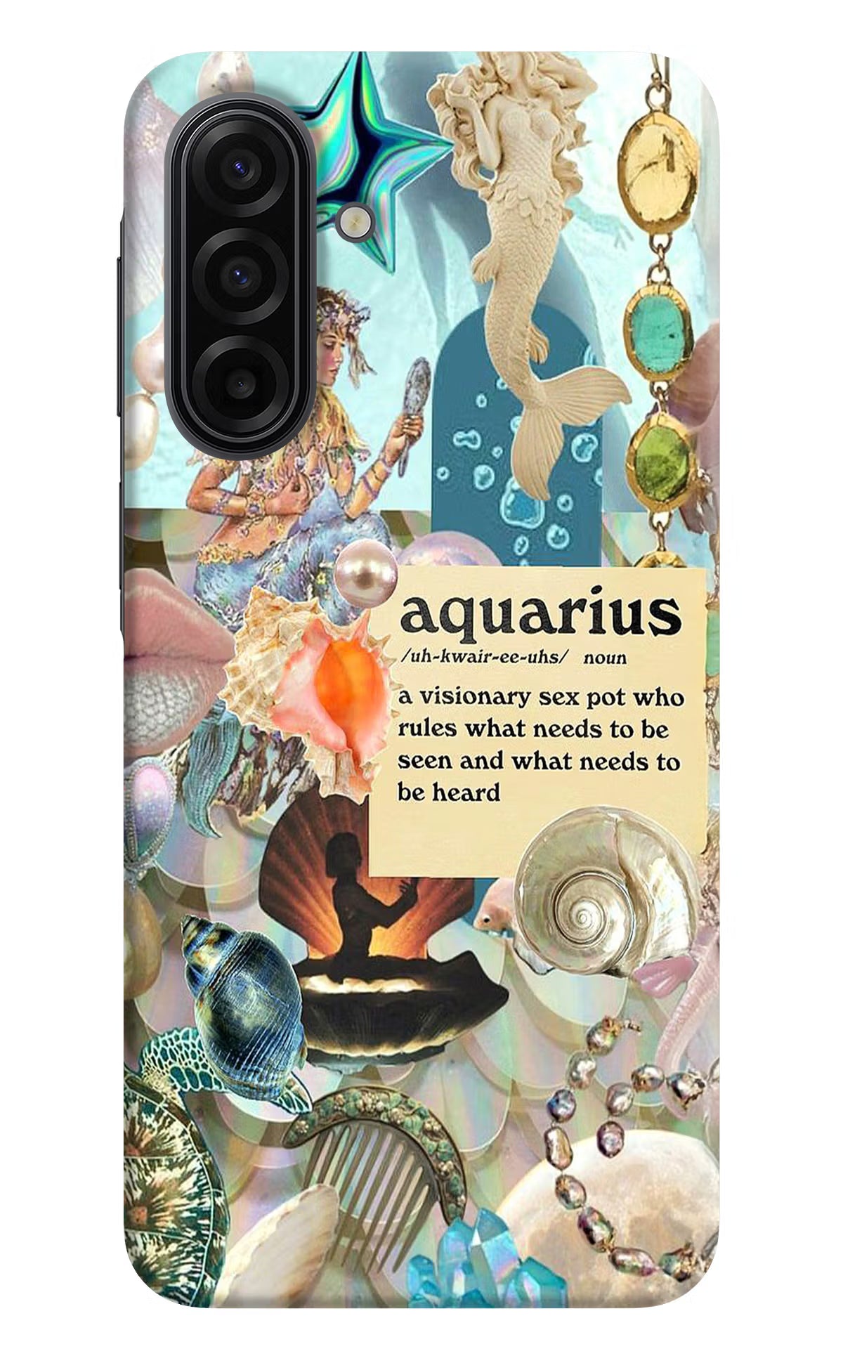 Aquarius Zodiac Samsung F17 5G Hard Case Back Cover by Casekaro