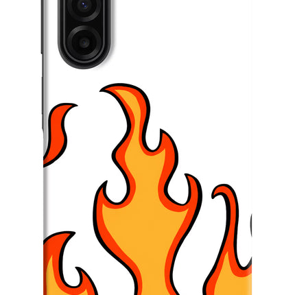Fired Up – White Samsung F17 5G Hard Case Back Cover by Casekaro
