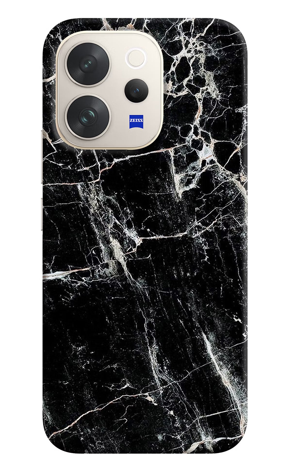 Black Marble Texture Vivo V70 5G Hard Case Back Cover by Casekaro