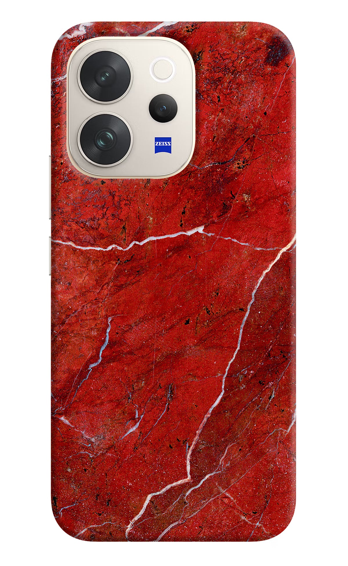 Red Marble Design Vivo V70 5G Hard Case Back Cover by Casekaro