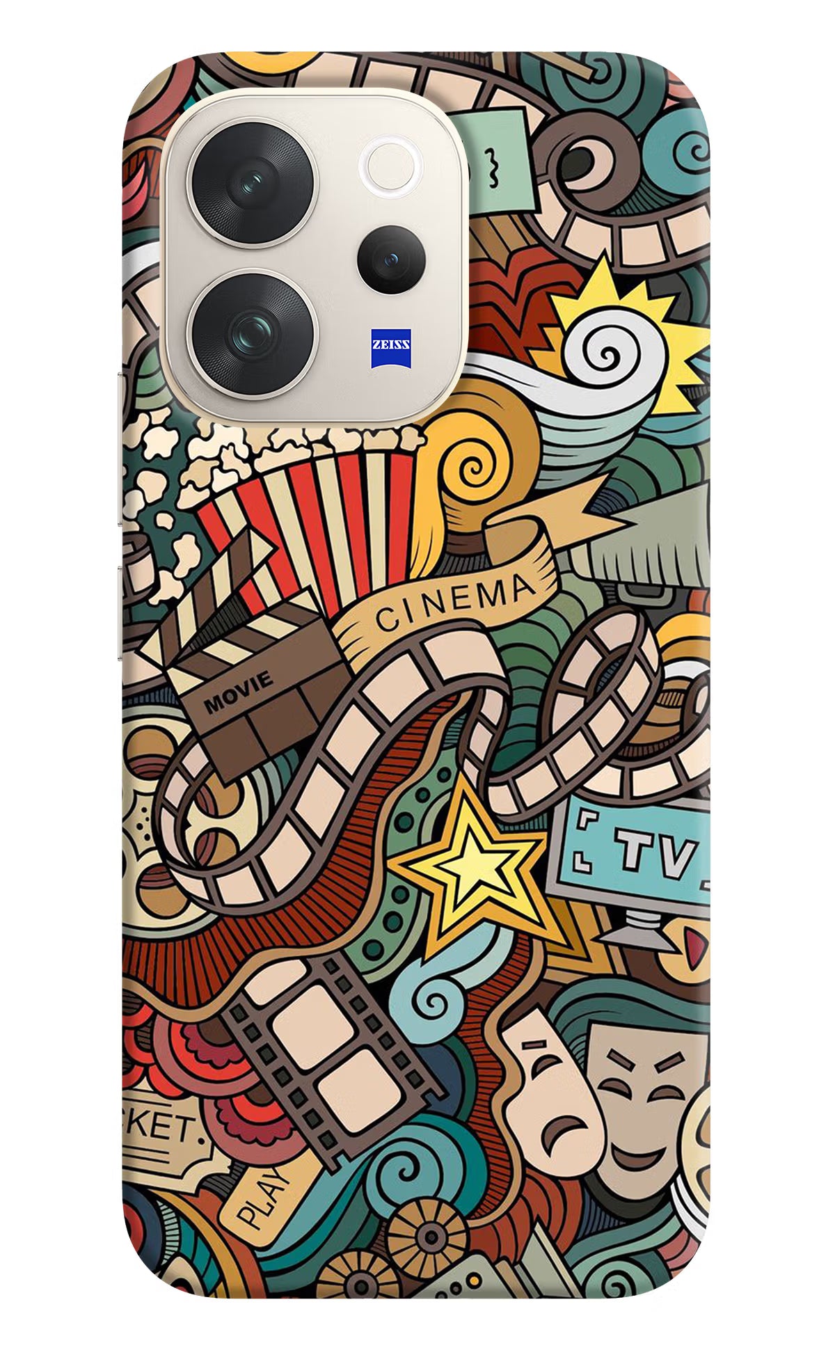 Cinema Abstract Vivo V70 5G Hard Case Back Cover by Casekaro