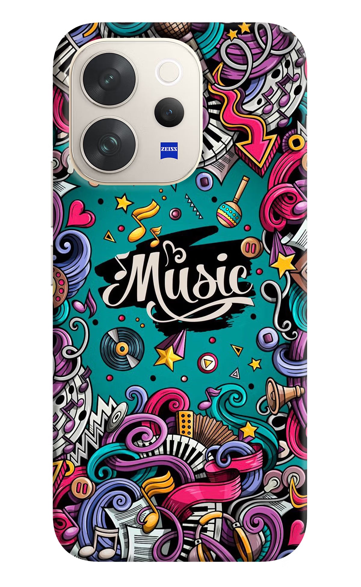Music Graffiti Vivo V70 5G Hard Case Back Cover by Casekaro