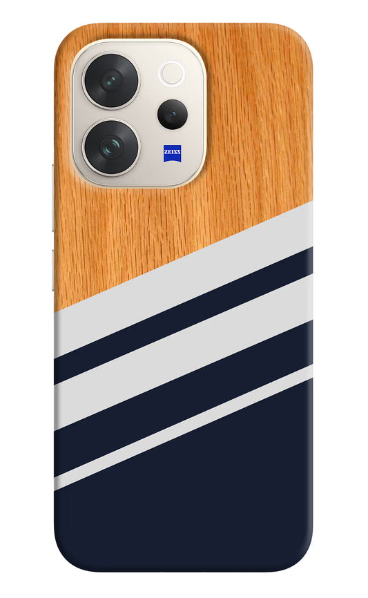 Blue and white wooden Vivo V70 5G Hard Case Back Cover by Casekaro