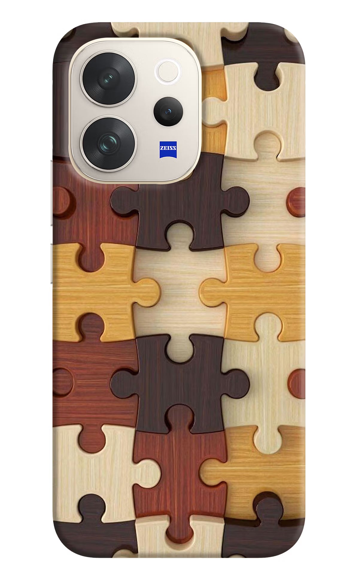 Wooden Puzzle Vivo V70 5G Hard Case Back Cover by Casekaro
