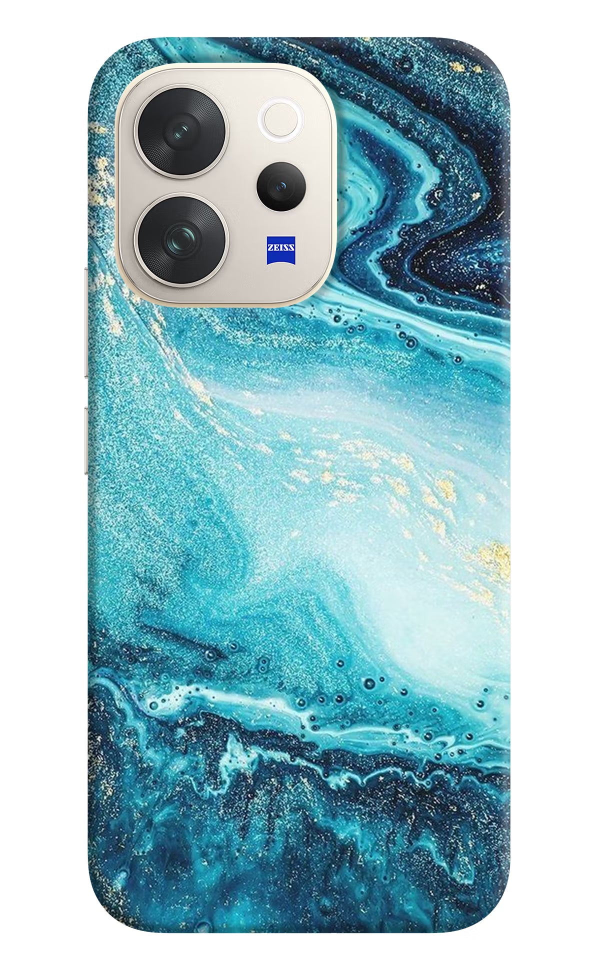 Blue Glitter Marble Vivo V70 5G Hard Case Back Cover by Casekaro