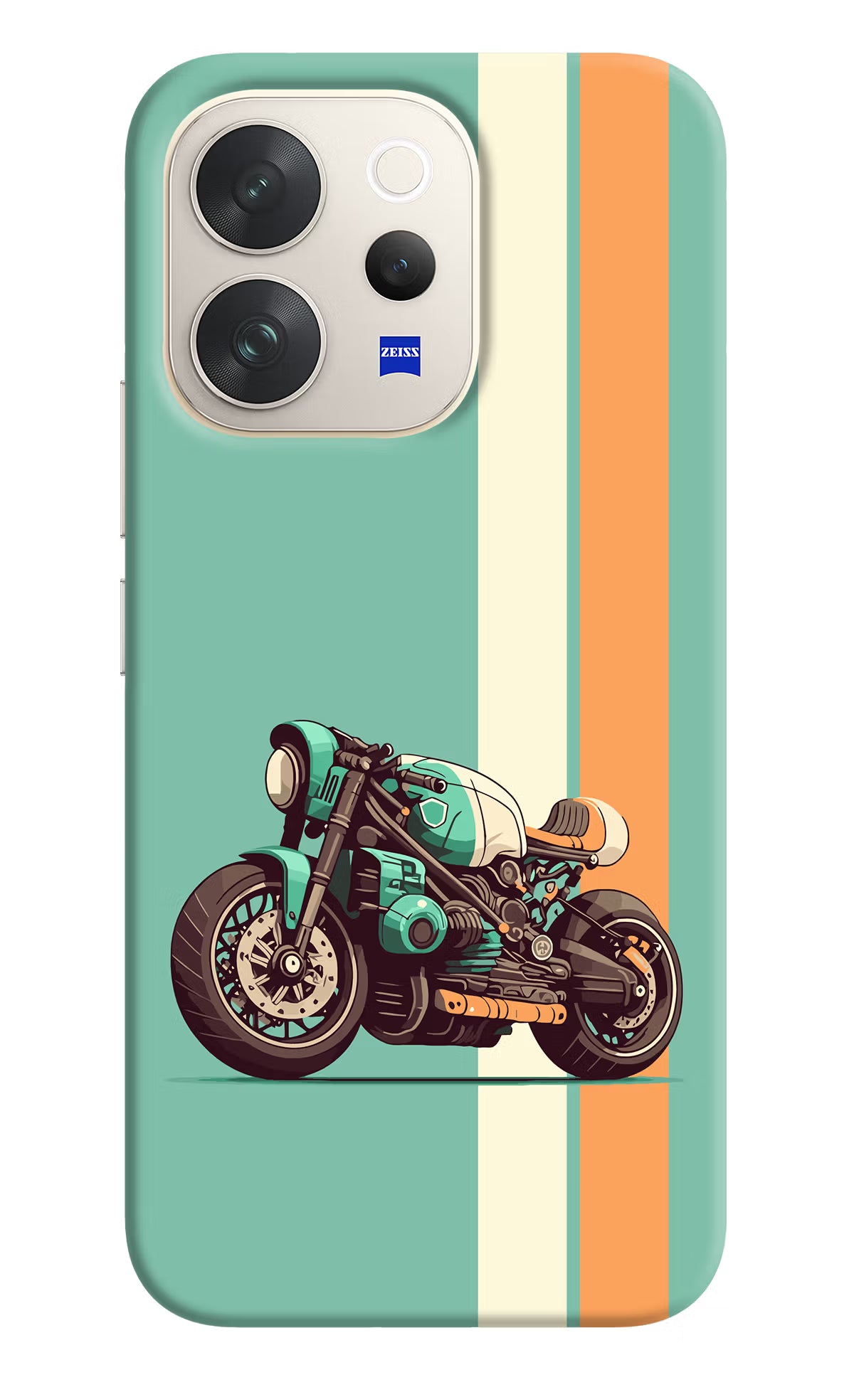 Striped Moto Drift Vivo V70 5G Hard Case Back Cover by Casekaro