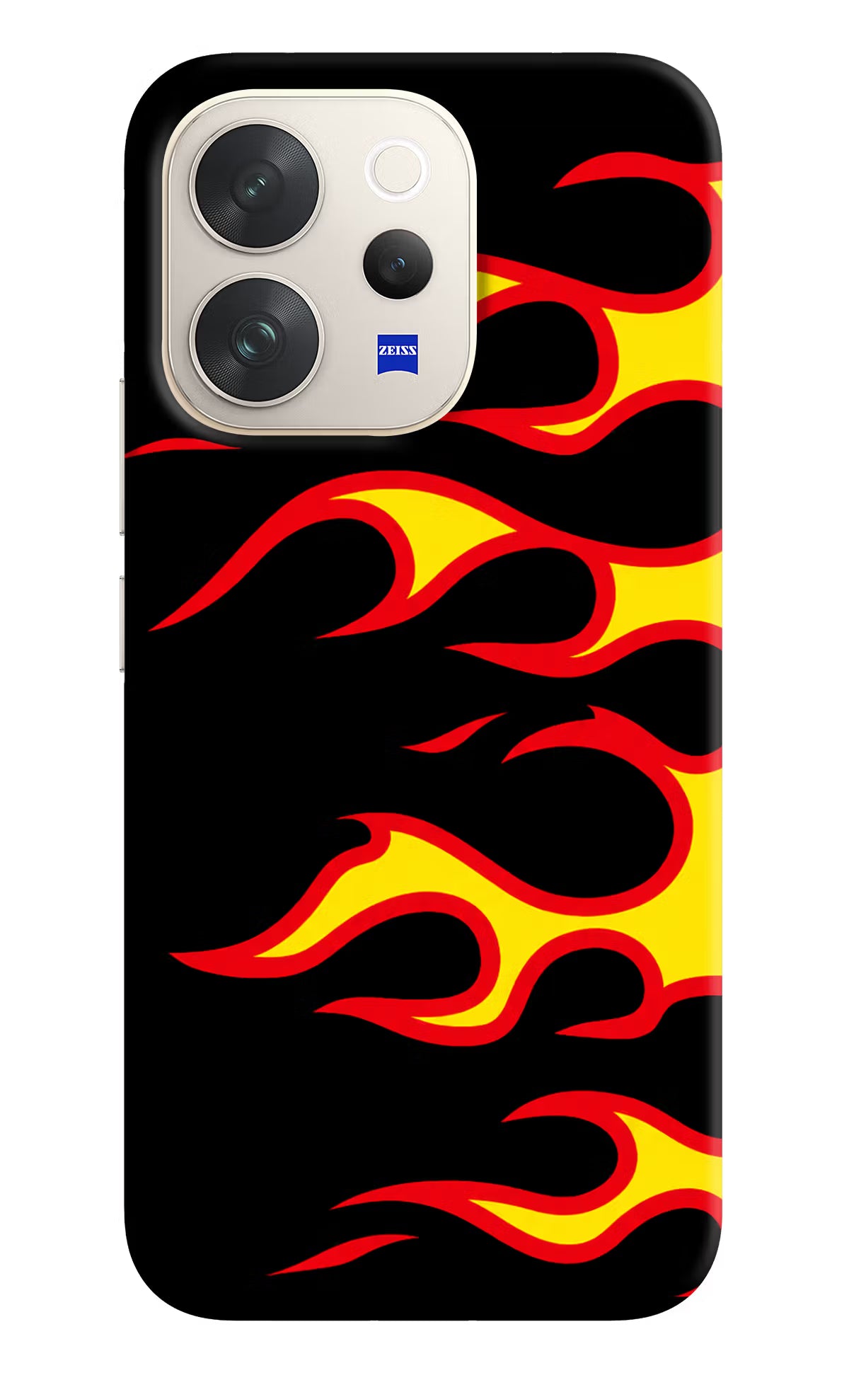 Side Sweep Flames Vivo V70 5G Hard Case Back Cover by Casekaro