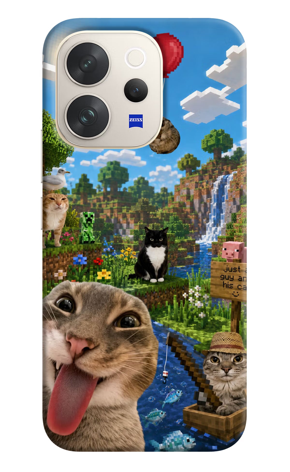 Minecraft Cat Chaos Vivo V70 5G Back Cover