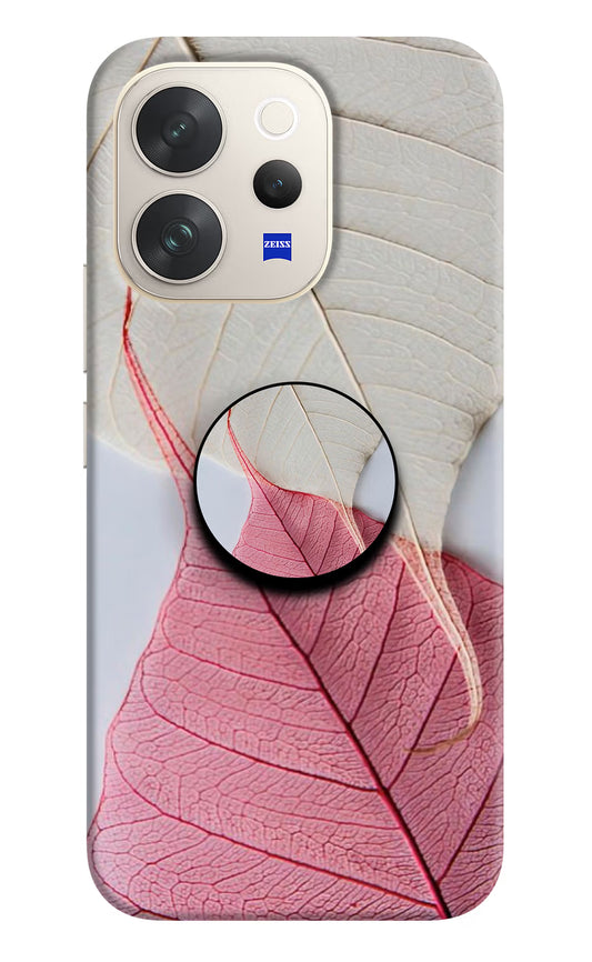 White Pink Leaf Vivo V70 5G Pop Case by Casekaro