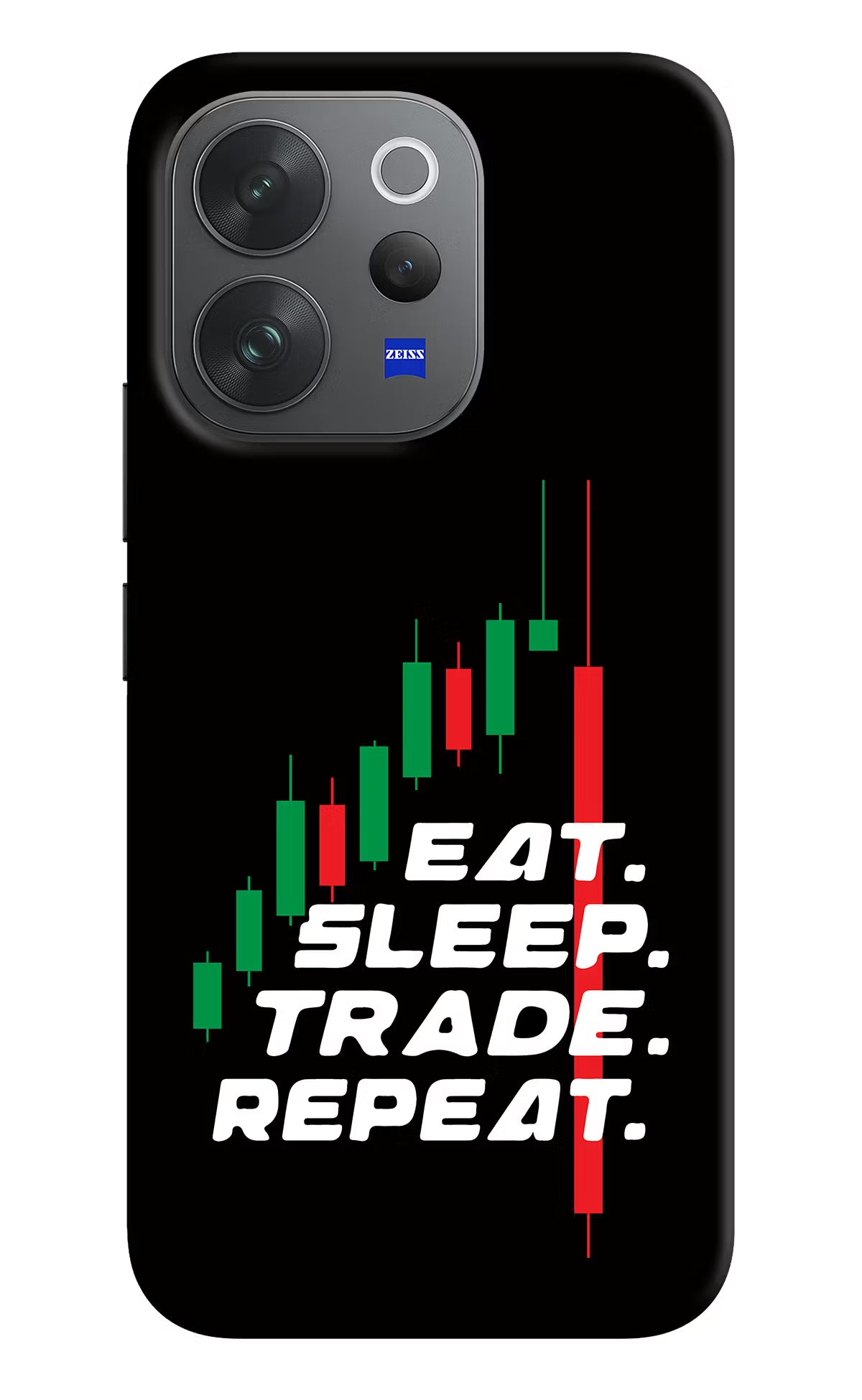 Eat Sleep Trade Repeat Vivo V70 Elite 5G Hard Case Back Cover by Casekaro