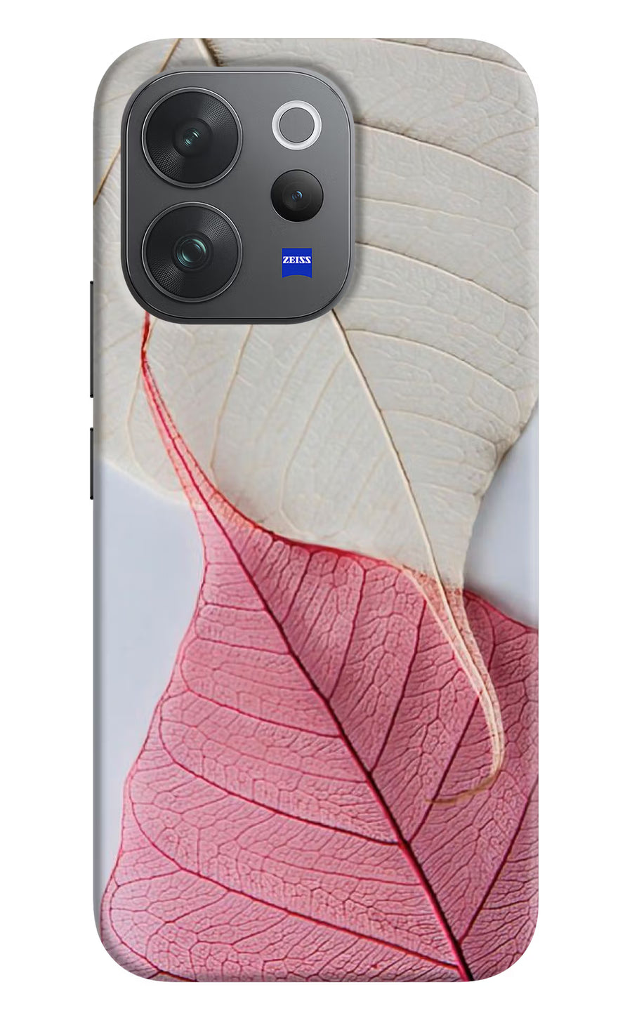 White Pink Leaf Vivo V70 Elite 5G Back Cover, Hard case