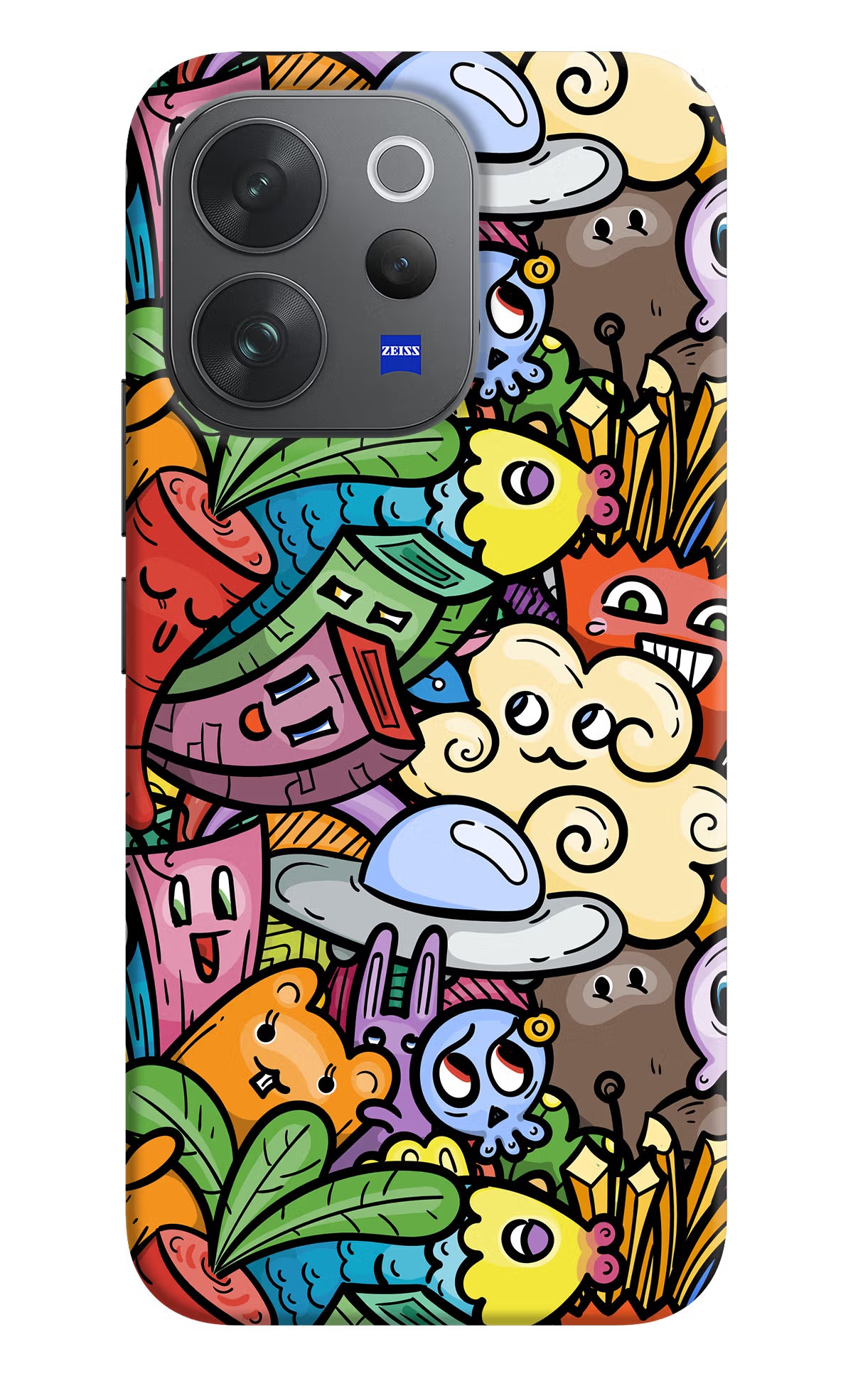 Veggie Doodle Vivo V70 Elite 5G Hard Case Back Cover by Casekaro