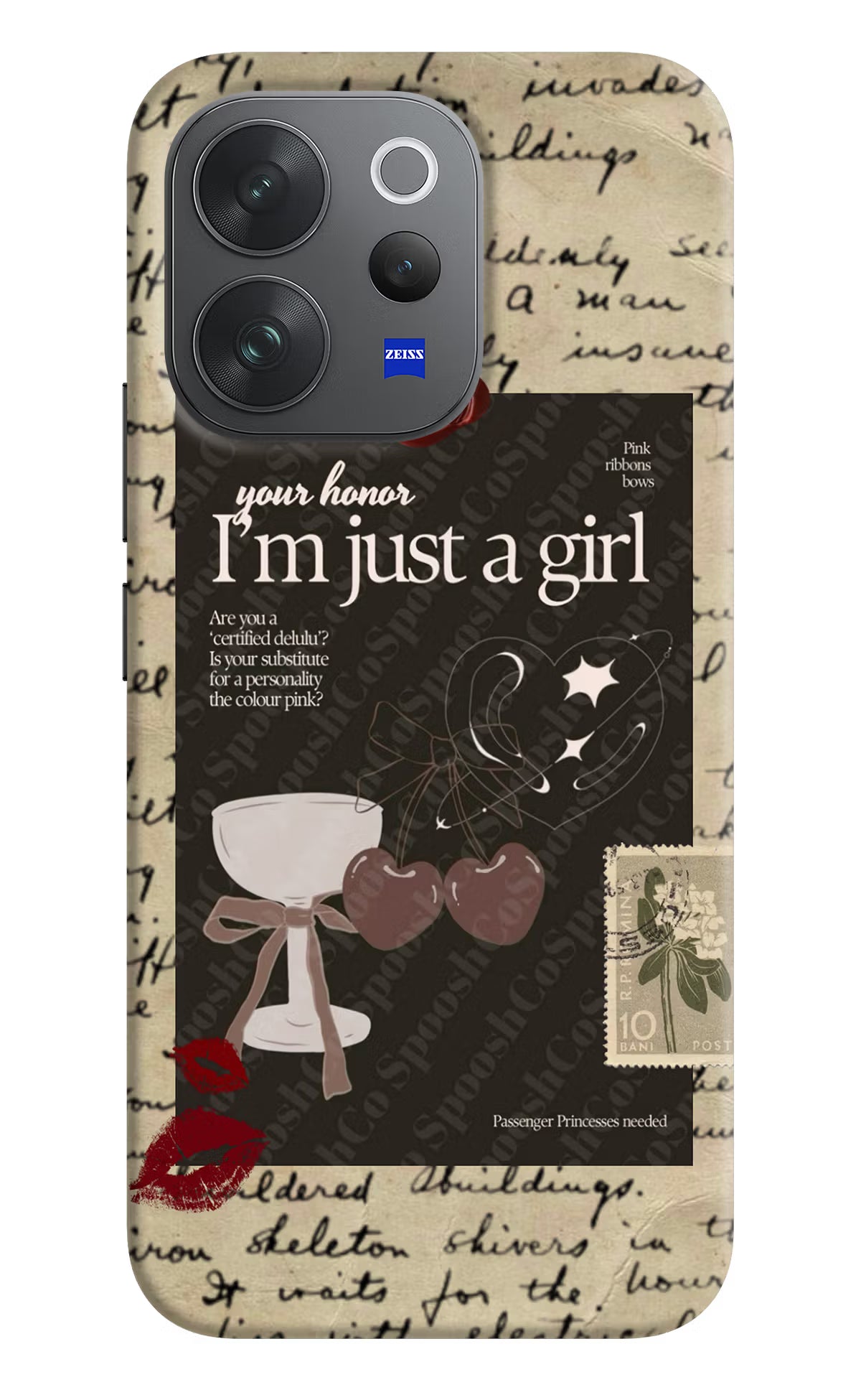 I am just a girl Vivo V70 Elite 5G Hard Case Back Cover by Casekaro