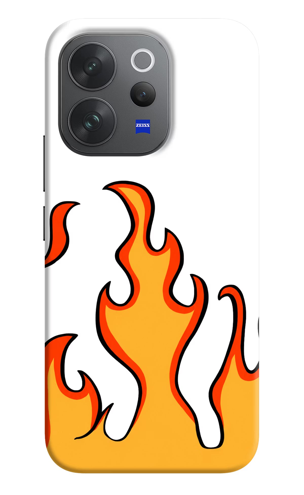 Fired Up – White Vivo V70 Elite 5G Hard Case Back Cover by Casekaro