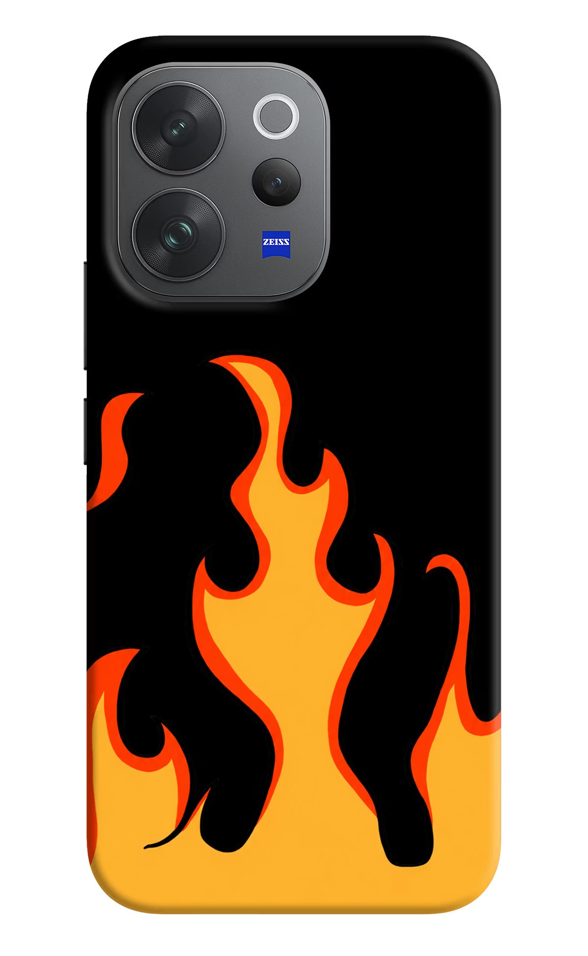 Fired Up – Black Vivo V70 Elite 5G Hard Case Back Cover by Casekaro