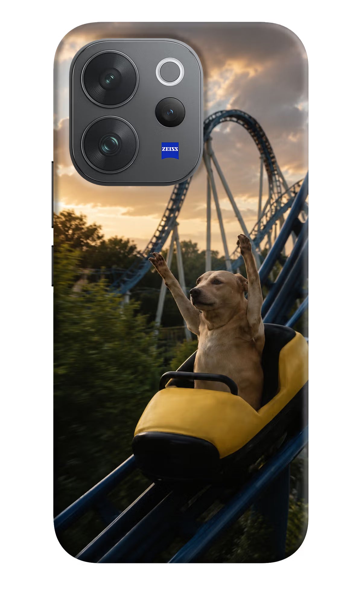 Rollercoaster Dog Vivo V70 Elite 5G Hard Case Back Cover by Casekaro