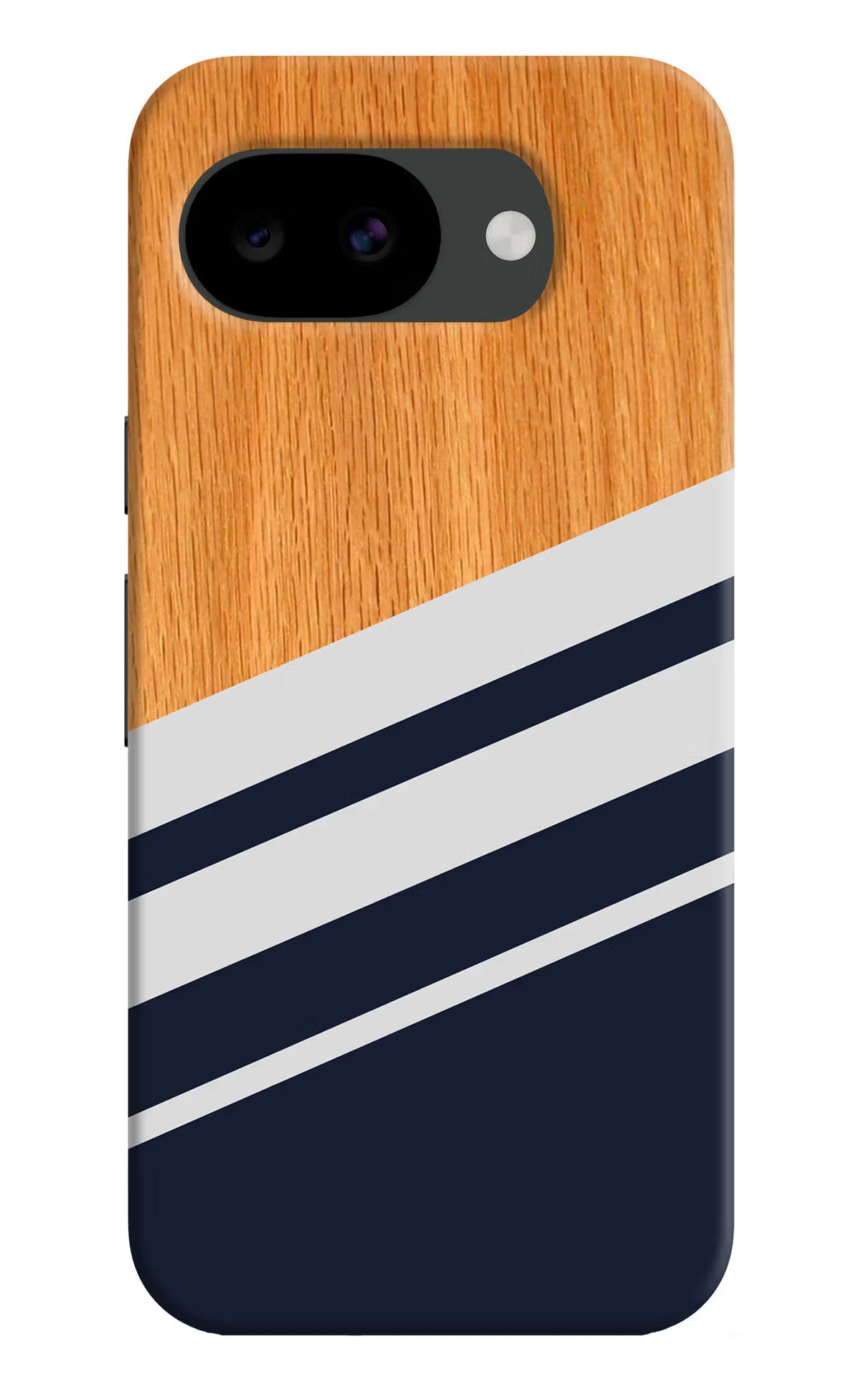 Blue and white wooden Google Pixel 10a Hard Case Back Cover by Casekaro