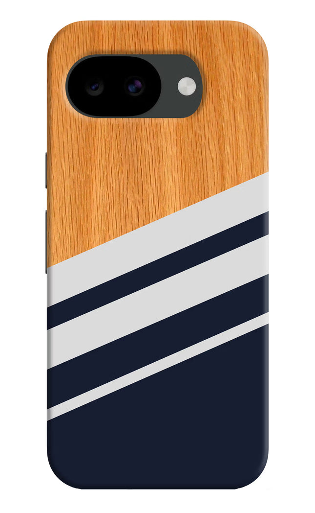 Blue and white wooden Google Pixel 10a Hard Case Back Cover by Casekaro