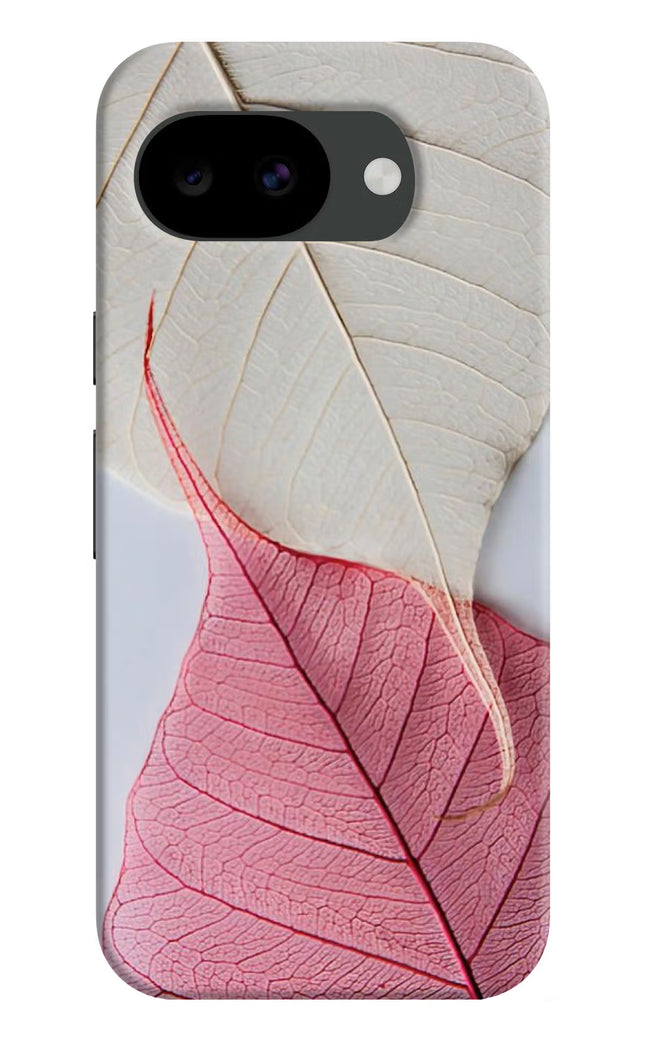 White Pink Leaf Google Pixel 10a Hard Case Back Cover by Casekaro